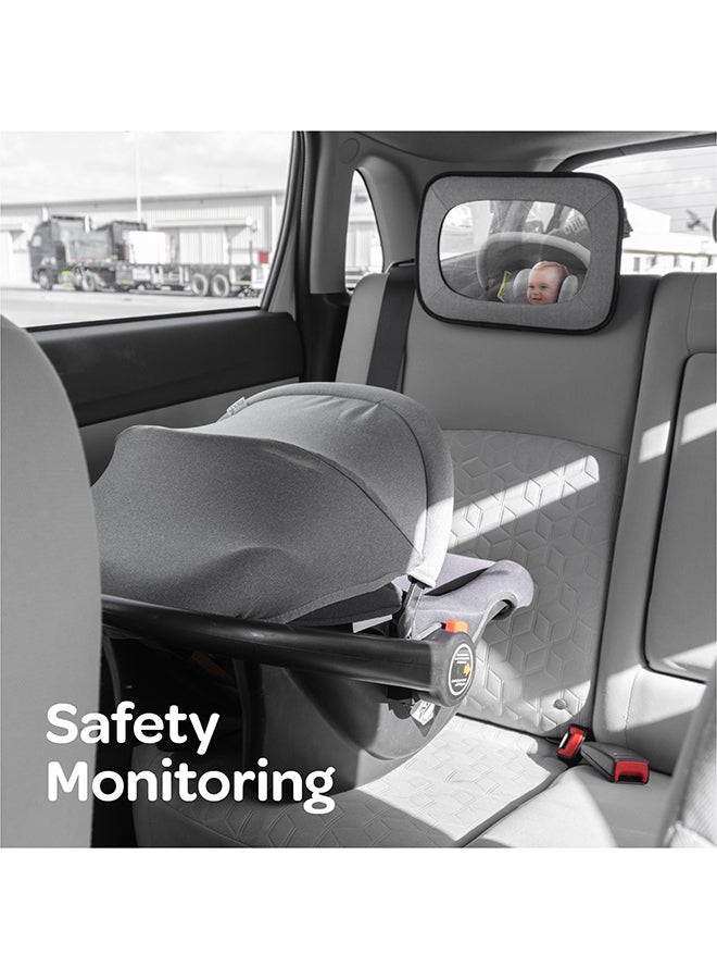 Moon Baby Back Seat Mirror - Universal Fit, Anti-Slip, 360-Degree -Grey  - Image 2