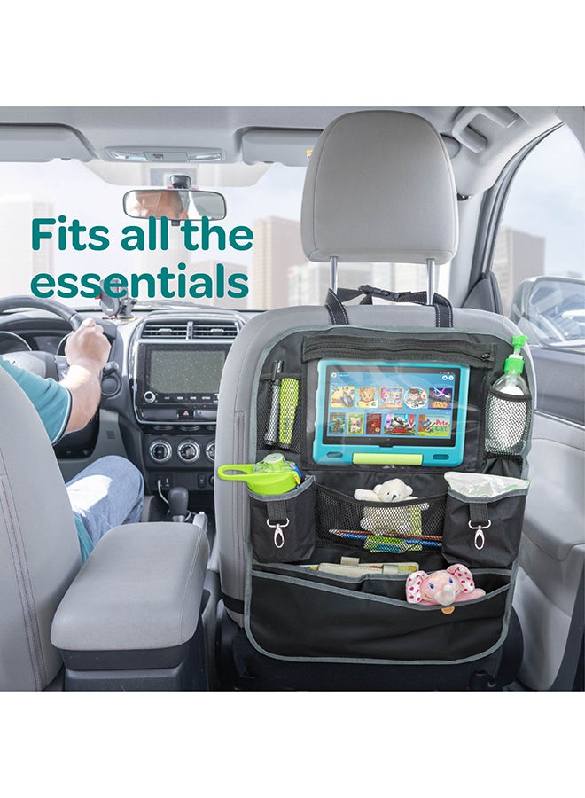 Moon Baby Back Seat Organizer Waterproof Surface - Universal Fit-9 Multi-functional Pockets, Black Twill - Image 4