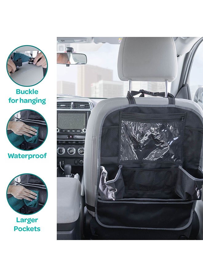 Moon Baby Back Seat Organizer Waterproof Surface - Universal Fit-9 Multi-functional Pockets, Black Twill - Image 5