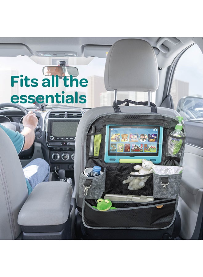 Moon Baby Back Seat Organizer Waterproof Surface Universal Fit-9 Multi-functional Pockets, Black Prismatic  - Image 4
