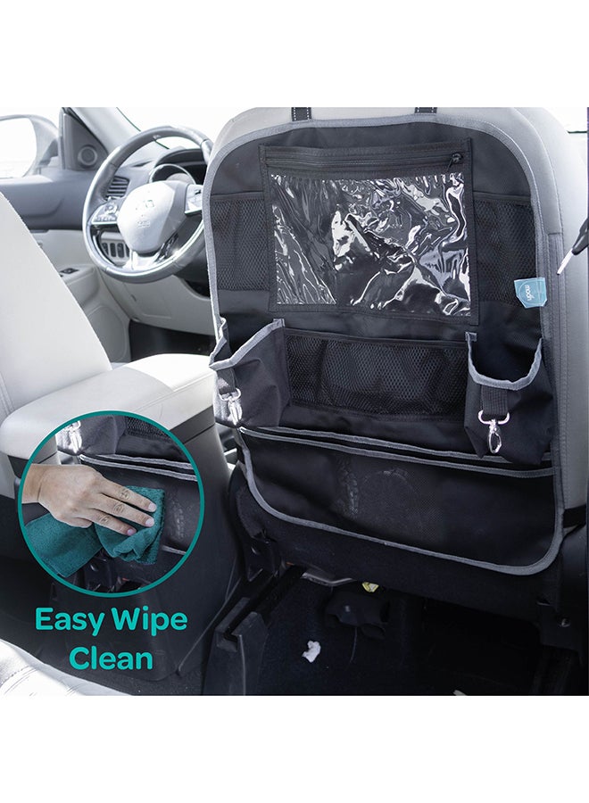 Moon Baby Back Seat Organizer Waterproof Surface Universal Fit-9 Multi-functional Pockets, Black Prismatic  - Image 3