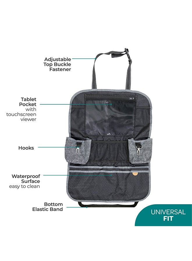 Moon Baby Back Seat Organizer Waterproof Surface Universal Fit-9 Multi-functional Pockets, Black Prismatic  - Image 2