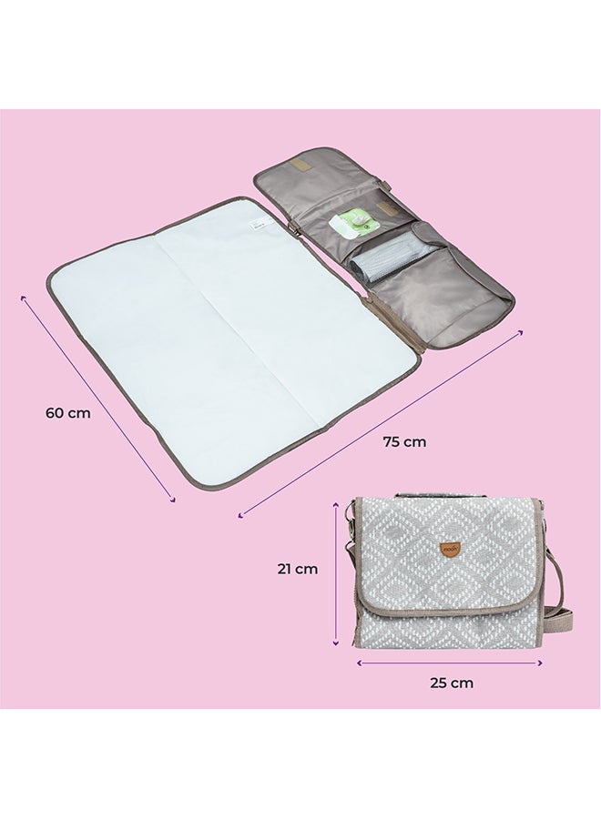 Moon Portable Diaper Changing Station - Waterproof Foldable Baby Travel Changing Bag kit, Beige  - Image 3