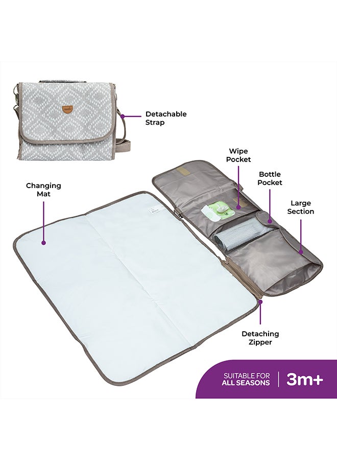 Moon Portable Diaper Changing Station - Waterproof Foldable Baby Travel Changing Bag kit, Beige  - Image 2