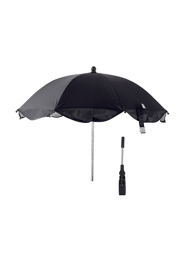 Moon Waterproof Baby Stroller Umbrella With 180 Degree Adjustable Arm Universal Clip, Black  - Image 1