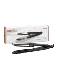babyliss Steam Shine Styler Hair Straightener, Fast Heat-Up With 39mm Wide Diamond Ceramic Plates, 150°C to 230°C, 5 Heat Settings, Ionic Frizz Control, ST496SDE, Black Black  - Image 2