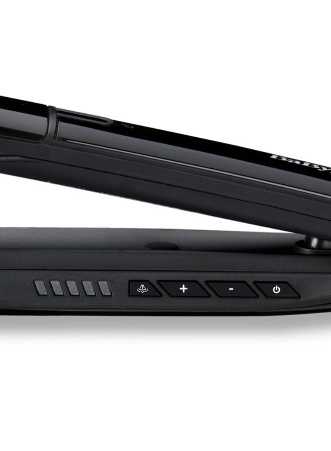 babyliss - Steam Shine Styler Hair Straightener, Fast Heat-Up With 39mm Wide Diamond Ceramic Plates, 150°C to 230°C, 5 Heat Settings, Ionic Frizz Control, ST496SDE, Black Black - Image 1