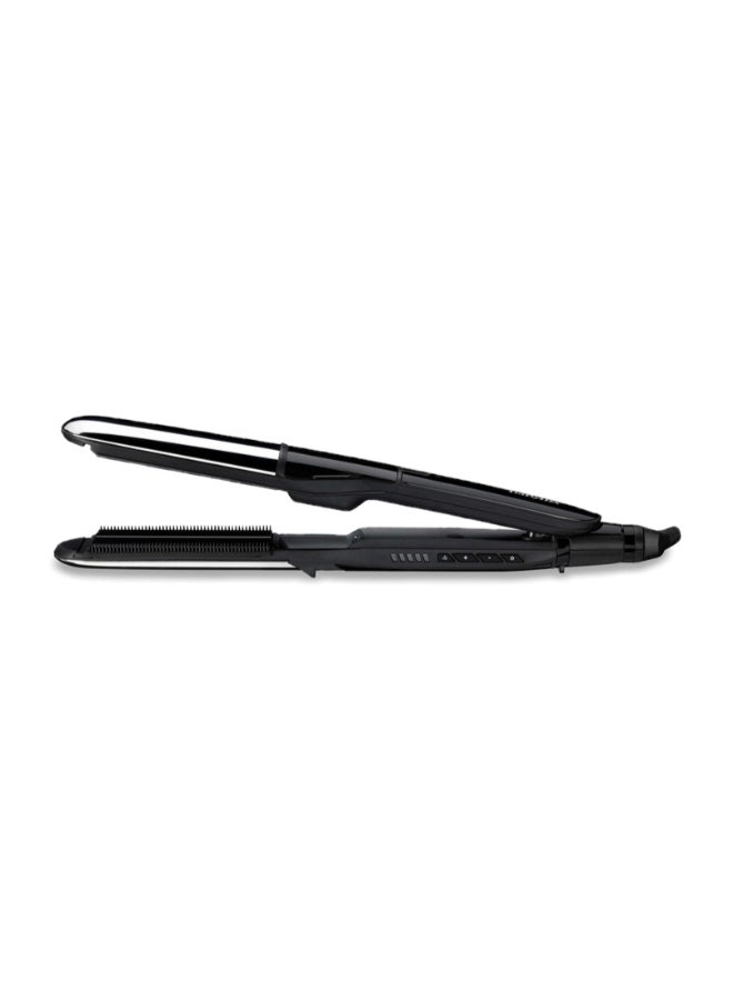 babyliss - Steam Shine Styler Hair Straightener, Fast Heat-Up With 39mm Wide Diamond Ceramic Plates, 150°C to 230°C, 5 Heat Settings, Ionic Frizz Control, ST496SDE, Black Black - Image 1