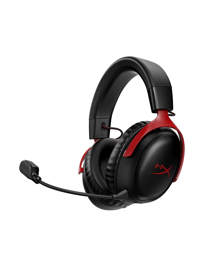 HYPERX Cloud III Wireless – Gaming Headset for PC, PS5, PS4, up to 120-hour Battery, 2.4GHz Wireless, DTS Spatial Audio, 53mm Angled Drivers, Memory Foam, Durable Frame, 10mm Microphone, Black/Red | 77Z46AA - Image 1