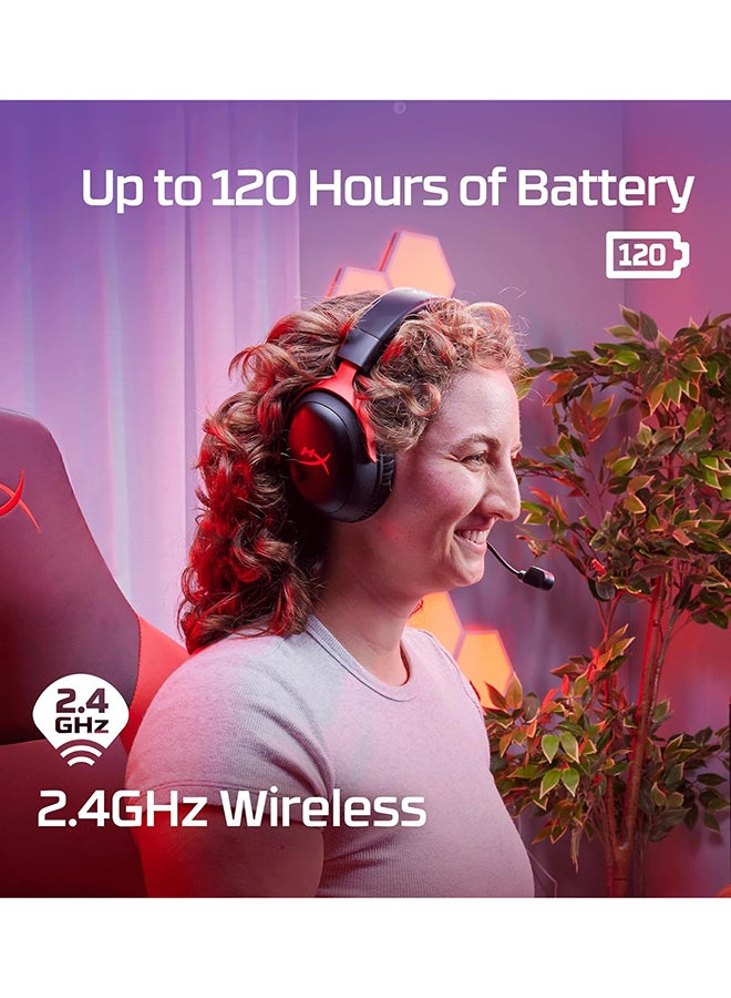 HYPERX Cloud III Wireless – Gaming Headset for PC, PS5, PS4, up to 120-hour Battery, 2.4GHz Wireless, DTS Spatial Audio, 53mm Angled Drivers, Memory Foam, Durable Frame, 10mm Microphone, Black/Red | 77Z46AA - Image 2