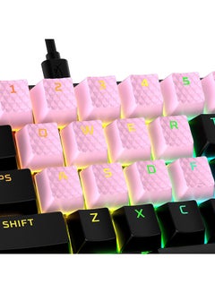 هايبركس أغطية مفاتيح مطاطية من HyperX - مجموعة ملحقات الألعاب، 19 مفتاحًا، تخطيط باللغة الإنجليزية (الولايات المتحدة)، وردي  - Image 1