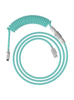 HYPERX Coiled Cable - Light Green/White - 1.37m  - Image 1