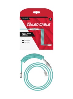 HYPERX Coiled Cable - Light Green/White - 1.37m  - Image 5