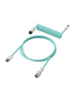 HYPERX Coiled Cable - Light Green/White - 1.37m  - Image 3