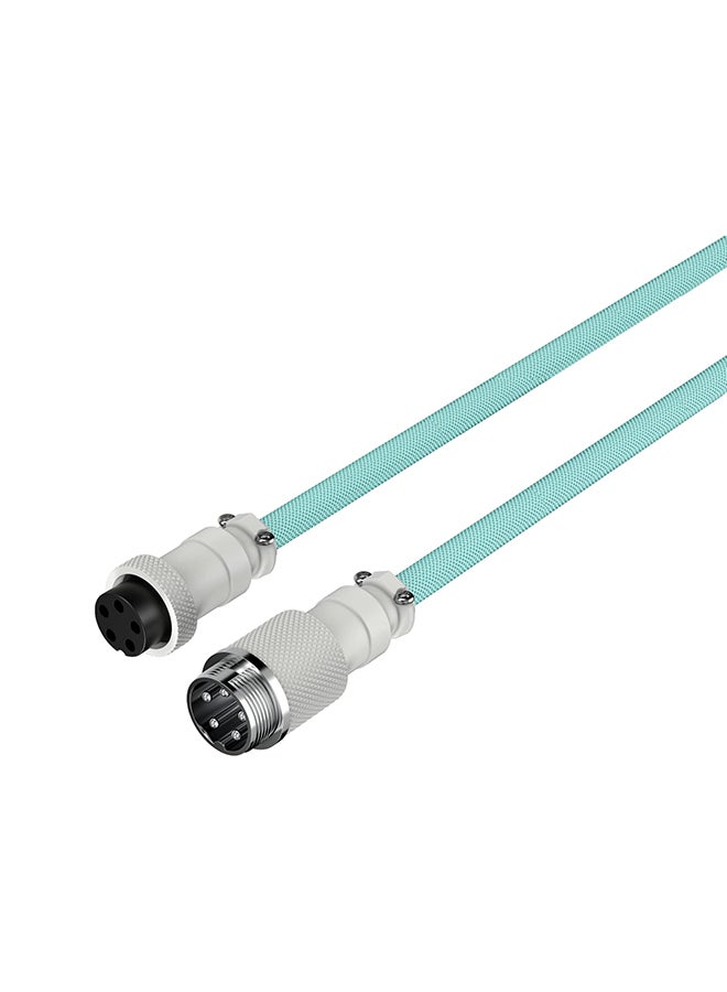HYPERX - Coiled Cable - Light Green/White - 1.37m - Image 1