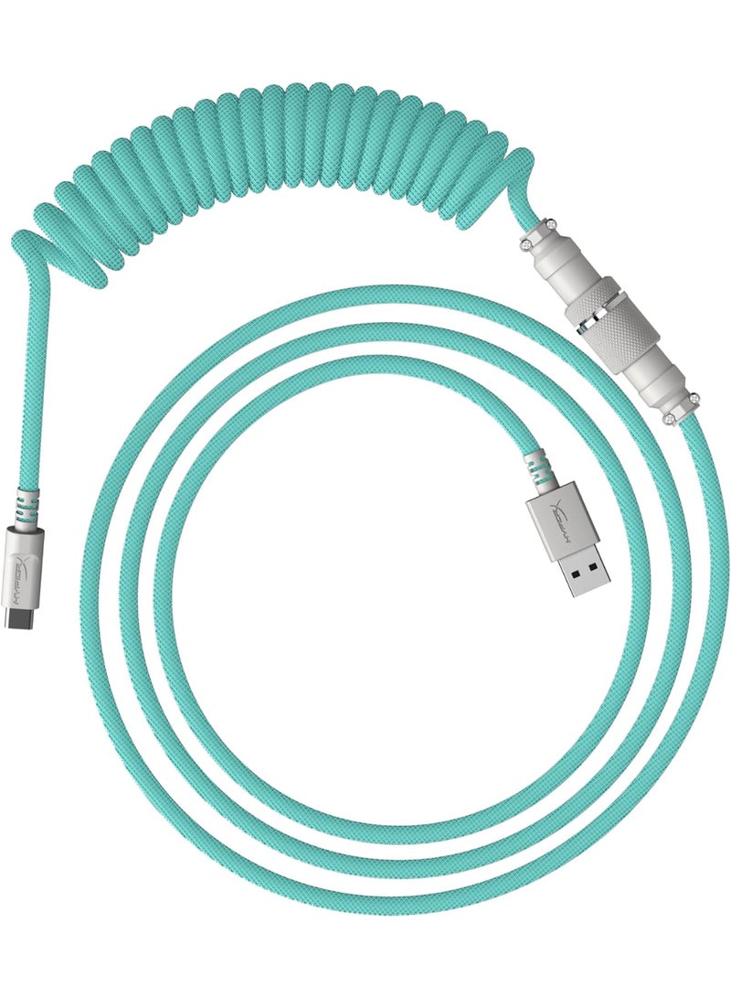 HYPERX Coiled Cable - Light Green/White - 1.37M  - Image 1