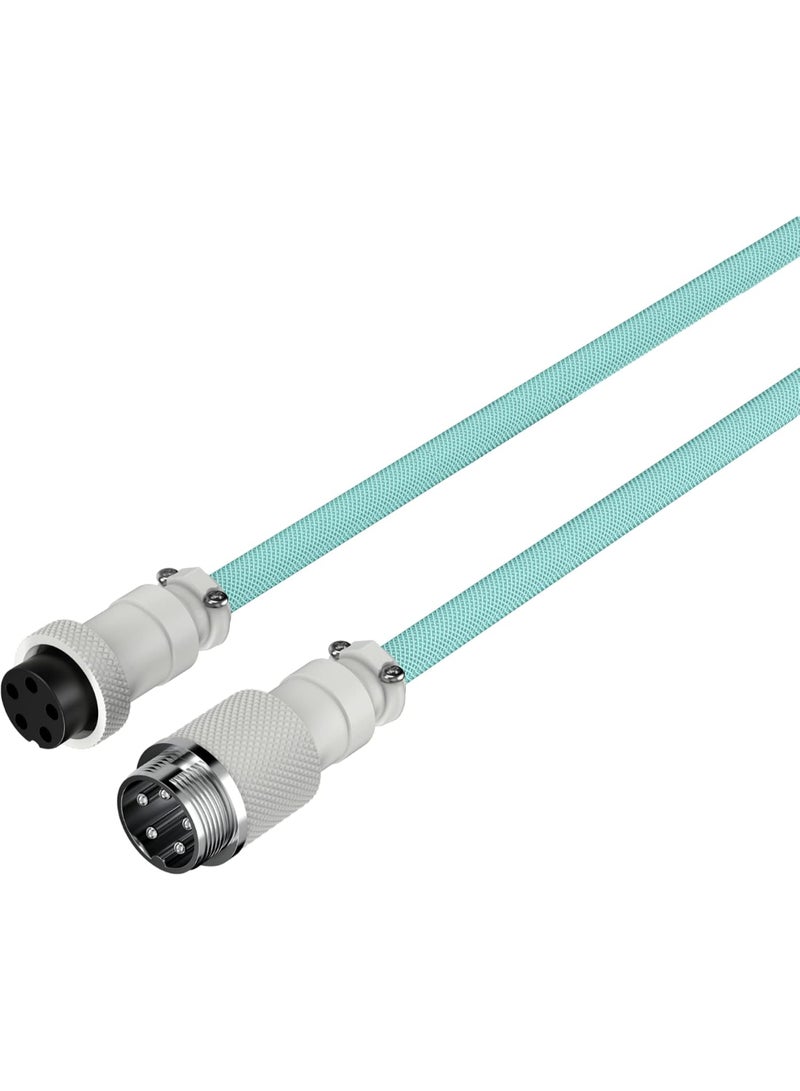 HYPERX Coiled Cable - Light Green/White - 1.37M  - Image 3