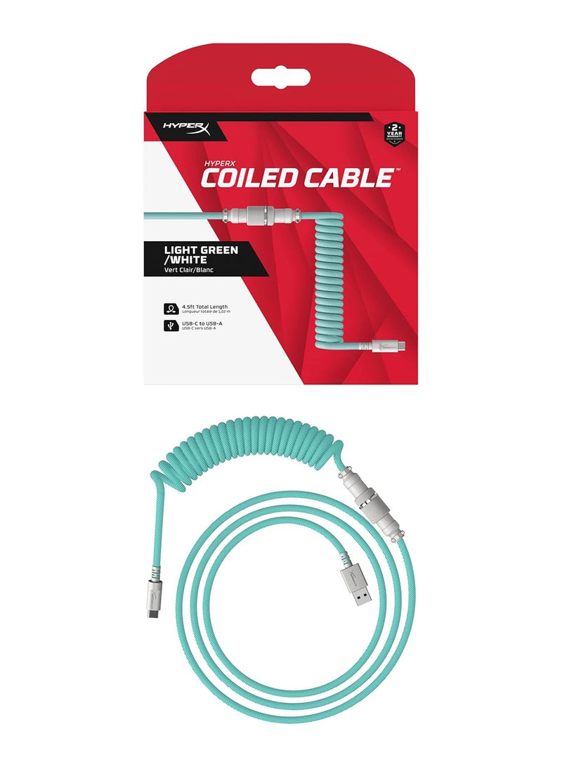 HYPERX Coiled Cable - Light Green/White - 1.37M  - Image 2