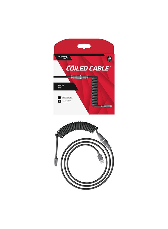 HYPERX - Hyperx Coiled Cable - Grey - 1.37m - Image 1