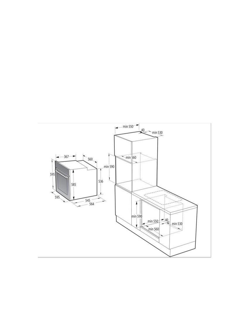 Gorenje Electric Built in oven With Grill from Gorenje 77 liter 60 cm Stainless Steel BOS6747A01X BOS6747A01X Silver - Image 5