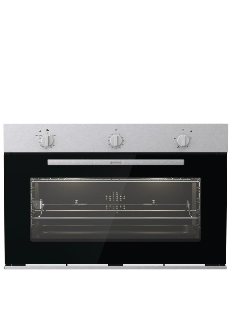 Gorenje Built in Gas oven 90cm 88 liter With Grill Stainless Steel Cooling Fan BOG9822E00X BOG9822E00X Inox - Image 1