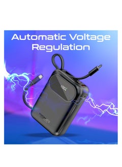 PROMATE 20000 mAh 20000 mAh Power Bank, Universal Ultra-Compact Portable Charger, 27W Lightning Cables, Built-In 35W USB-C Power Delivery, 22.5W USB-A QC 3.0 Port For iPhone 16, Galaxy S25, Powerpod-20 - Black  - Image 5