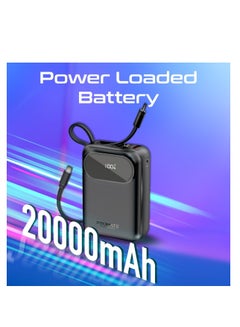 PROMATE 20000 mAh 20000 mAh Power Bank, Universal Ultra-Compact Portable Charger, 27W Lightning Cables, Built-In 35W USB-C Power Delivery, 22.5W USB-A QC 3.0 Port For iPhone 16, Galaxy S25, Powerpod-20 - Black  - Image 4