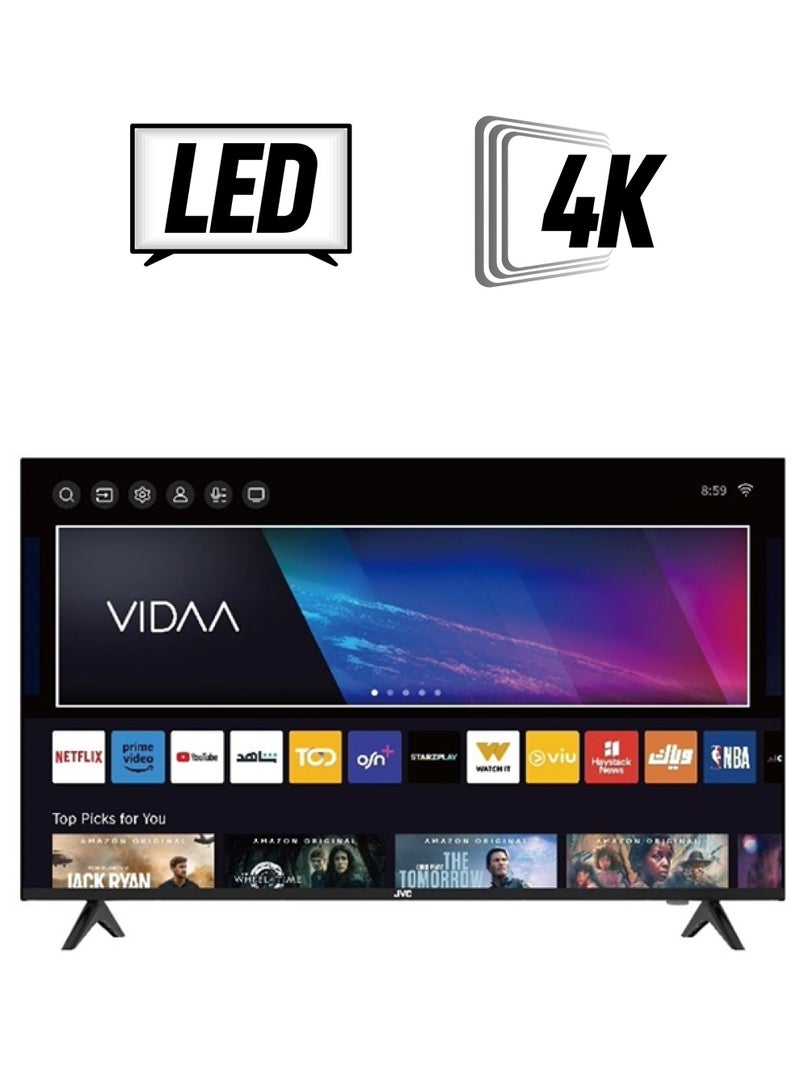 جي في سي تلفزيون ذكي 55 بوصة بدون حواف بدقة 4K UHD - موديل جديد 2024 مع ماوس هوائي صوتي وبلوتوث وصوت دولبي  - Image 1