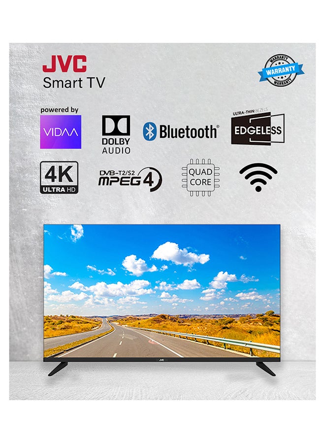 JVC - 50-Inch Edgeless 4K UHD Smart TV - 2024 New Model With Voice Air Mouse, Bluetooth And Dolby Audio LT-50N7105V Black - Image 1