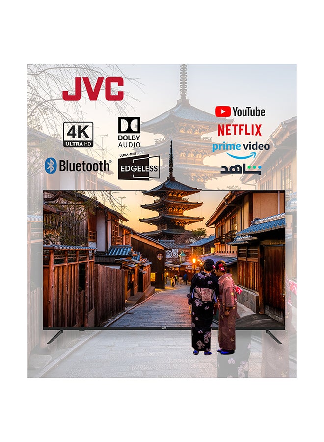 JVC - 50-Inch Edgeless 4K UHD Smart TV - 2024 New Model With Voice Air Mouse, Bluetooth And Dolby Audio LT-50N7105V Black - Image 1