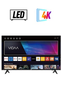 50-Inch Edgeless 4K UHD Smart TV - 2024 New Model With Voice Air Mouse, Bluetooth And Dolby Audio LT-50N7105V Black