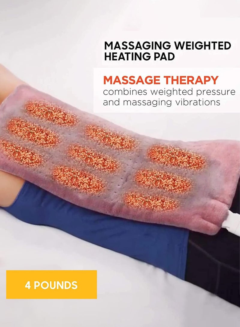 Toshionics Electric Heated Massaging Pad Weighted Heating Therapy Pad Massager Vibrating Wrap Shawl For Neck Back Shoulder Hip Waist Lumbar Tummy Ankle Muscles Whole Body Pain Relief  - Image 5