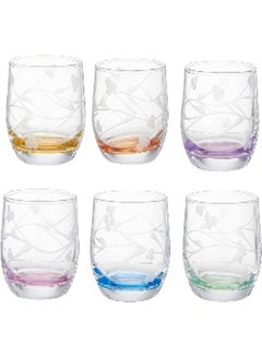 Pasabahce 6 Piece Bolero Old Fashion Glass 230 cc 7 3/4 oz Multicolour 