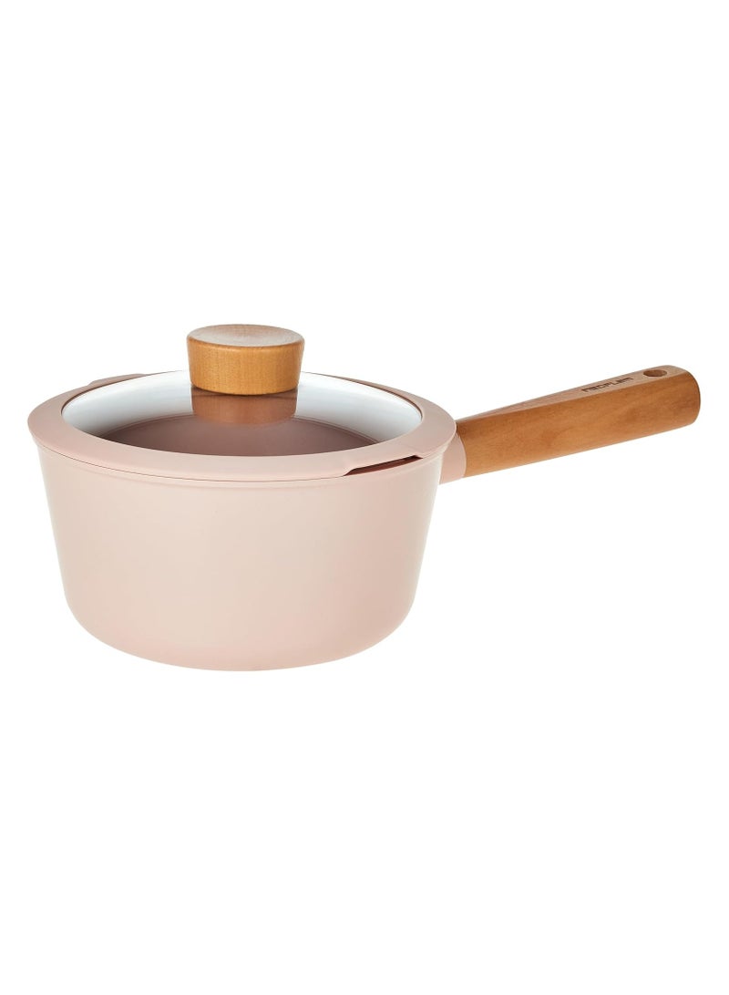 Neoflam Blossom Sauce Pan With Glass Lid Size Sandy Pink Sandy Pink 18 cmcm - Image 2