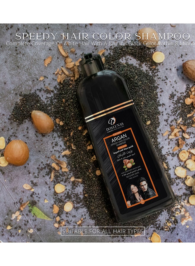 DOS LUNAS Argan Speedy Hair Color Shampoo Natural Black 420ml  - Image 4