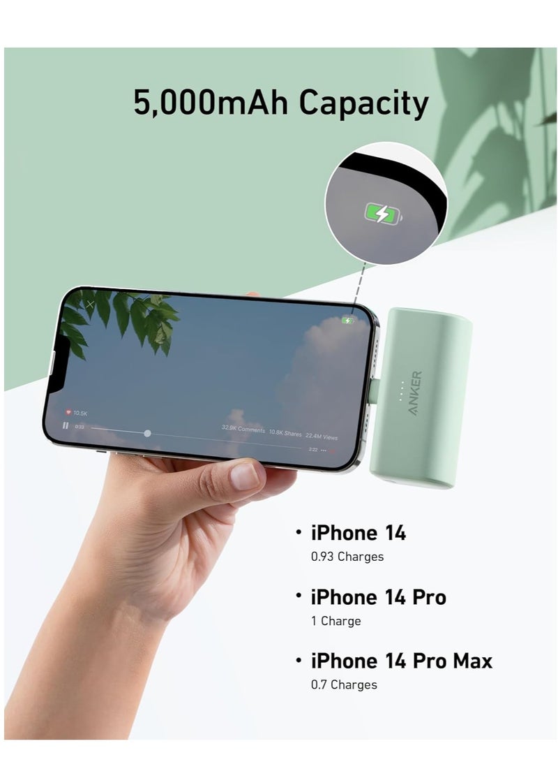 Anker - 5000 mAh Portable Charger with Built-in Lightning Connector, MFi Certified, Battery Pack 5,000mAh 12W, Compatible with iPhone 14/14 Pro / 14 Plus / 14 Pro Max, iPhone 13 and 12/11/X Series (Black) Black - Image 1