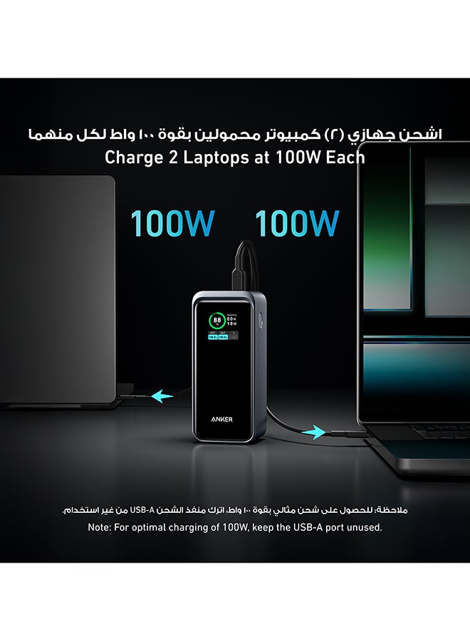 20000 mAh Prime Power Bank, 20,000mAh Portable Charger with 200W Output, Smart Digital Display, 2 USB-C and 1 USB-A Port Compatible with MacBook Pro/Air, iPhone 16/15/14 Series, Samsung, Huaiwei, Dell Black