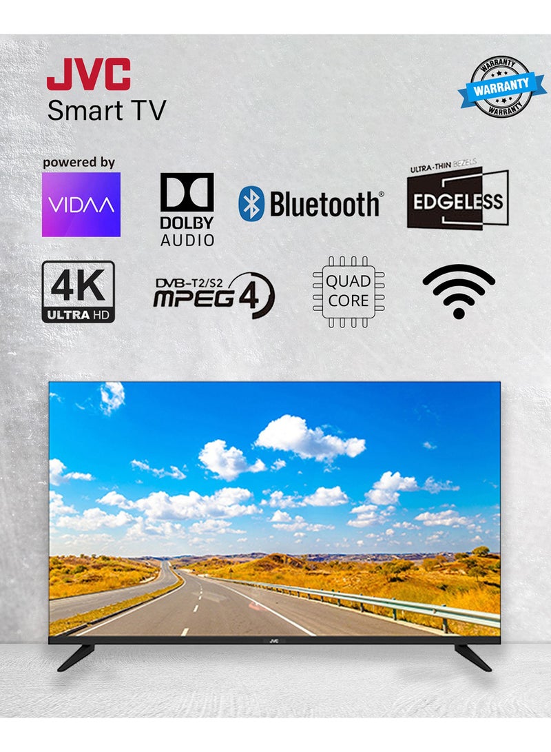 JVC - 43-Inch Edgeless 4K UHD Smart TV - 2024 New Model With Voice Air Mouse, Bluetooth And Dolby Audio LT43N7115V Black - Image 1