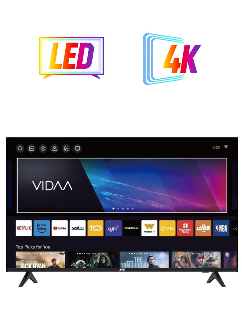 جي في سي تلفزيون ذكي بدقة 4K UHD بدون حواف مقاس 43 بوصة - موديل جديد لعام 2024 مزود بماوس هوائي صوتي وبلوتوث ونظام صوت دولبي LT43N7115V أسود LT43N7115V  - Image 1