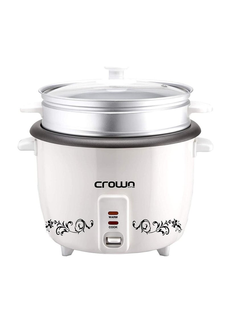 Crownline Rice Cooker with Steamer, 220-240 V, 50/60 Hz 1.8 L 700 W RC-170 White - Image 1