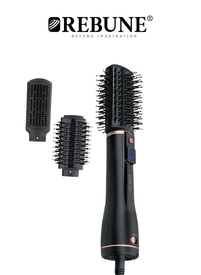 REBUNE Advanced Hair Dryer With Led Screen, Two Heat And Cold Air Levels, 1200 Watts, Two Brushes  - Image 2