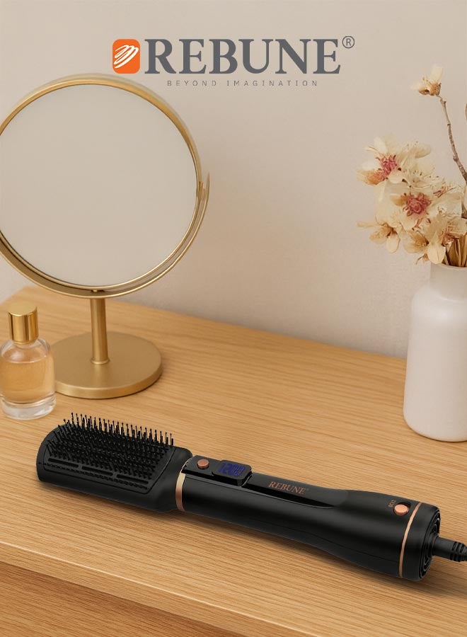 REBUNE Advanced Hair Dryer With Led Screen, Two Heat And Cold Air Levels, 1200 Watts, Two Brushes  - Image 3