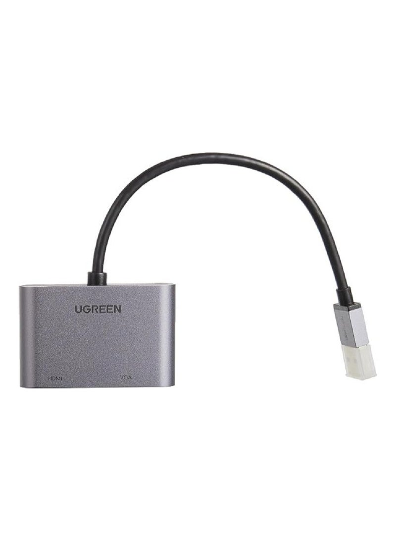 يو جرين USB 3.0 To HDMI+VGA Converter Grey 