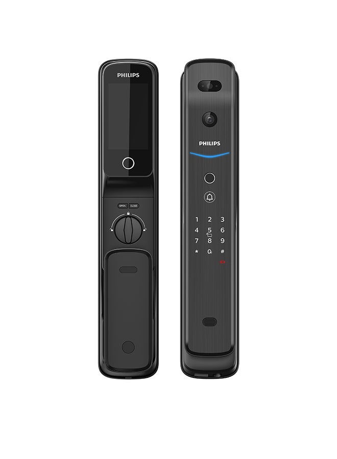 Philips - Smart Lock Digital Lock Auto-lock App Alarming Facial Recognition Fingerprint Hidden Keypad Video Communication Black 421.57 * 79.65 * 67.33mm - Image 1