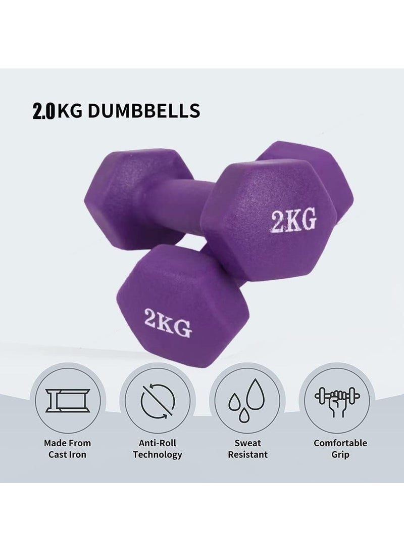 Cool Baby - 2Pcs Dumbbells Weights Exercise-2KG ‎21 x 13 x 13cm - Image 1