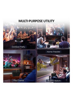 Wownect WiFi Portable Projector 150 ANSI Lumens Portable Outdoor Movie Projector with 200" Screen Supported Y7 Wifi Black  - Image 2