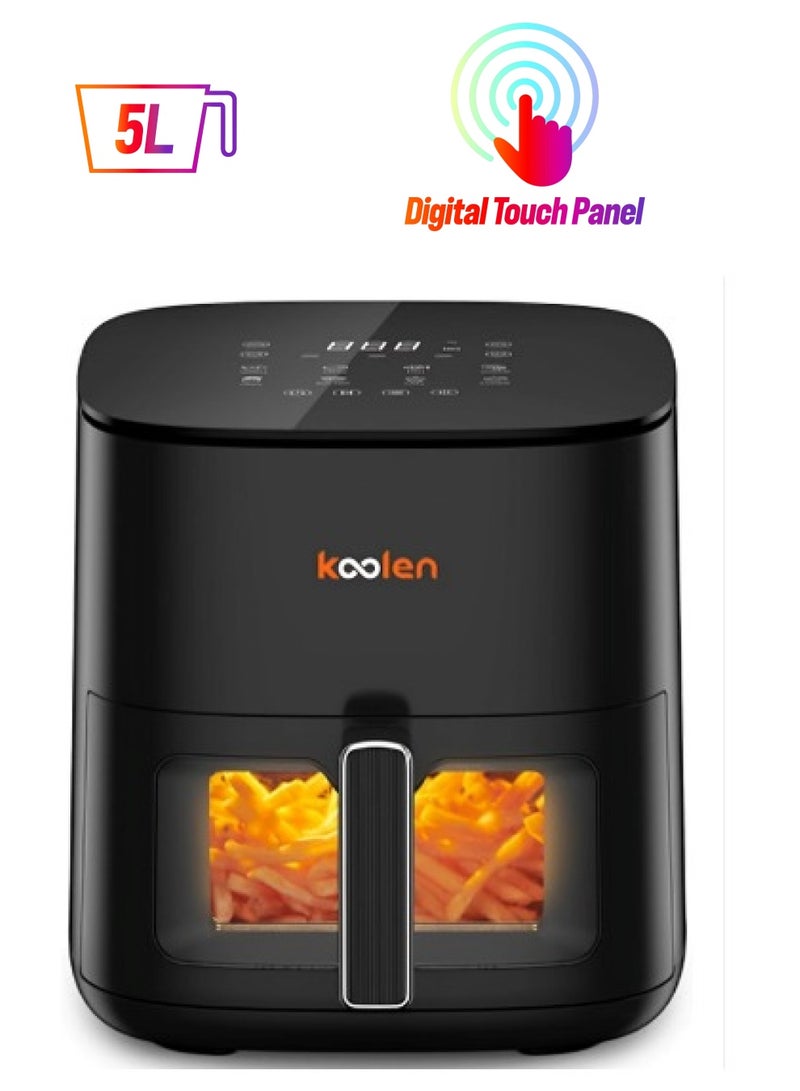KOOLEN Air Fryer Digital with Transparent Window 5 L 1800 W 816102019 Black