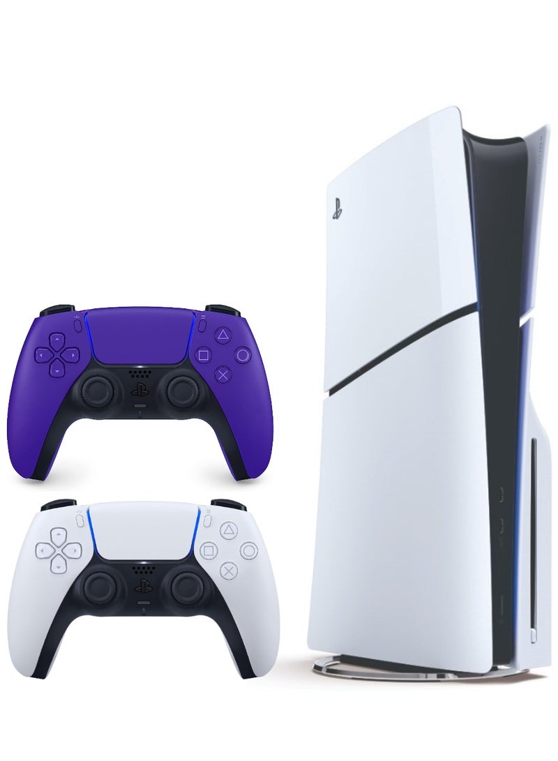 Sony PlayStation 5 Slim Disc Console With Extra Wireless Controller - Purple - Image 1