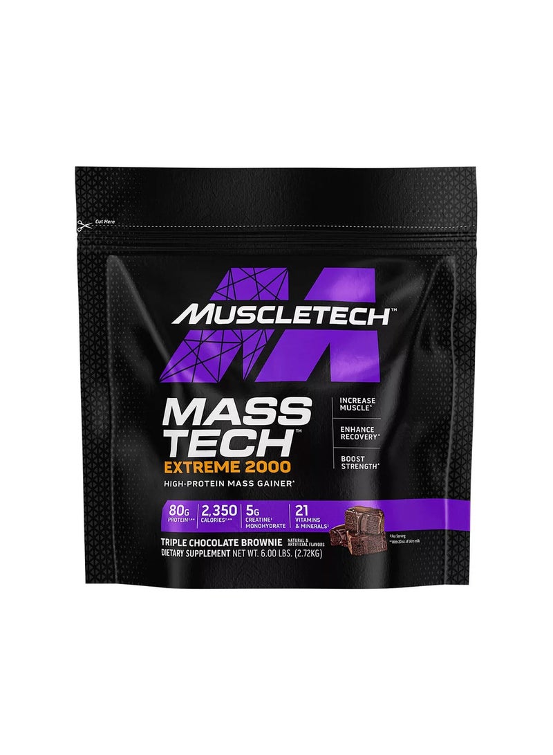 MuscleTech - Mass Tech Extreme 2000, Triple Chocolate Brownie, 6 LB - Image 1