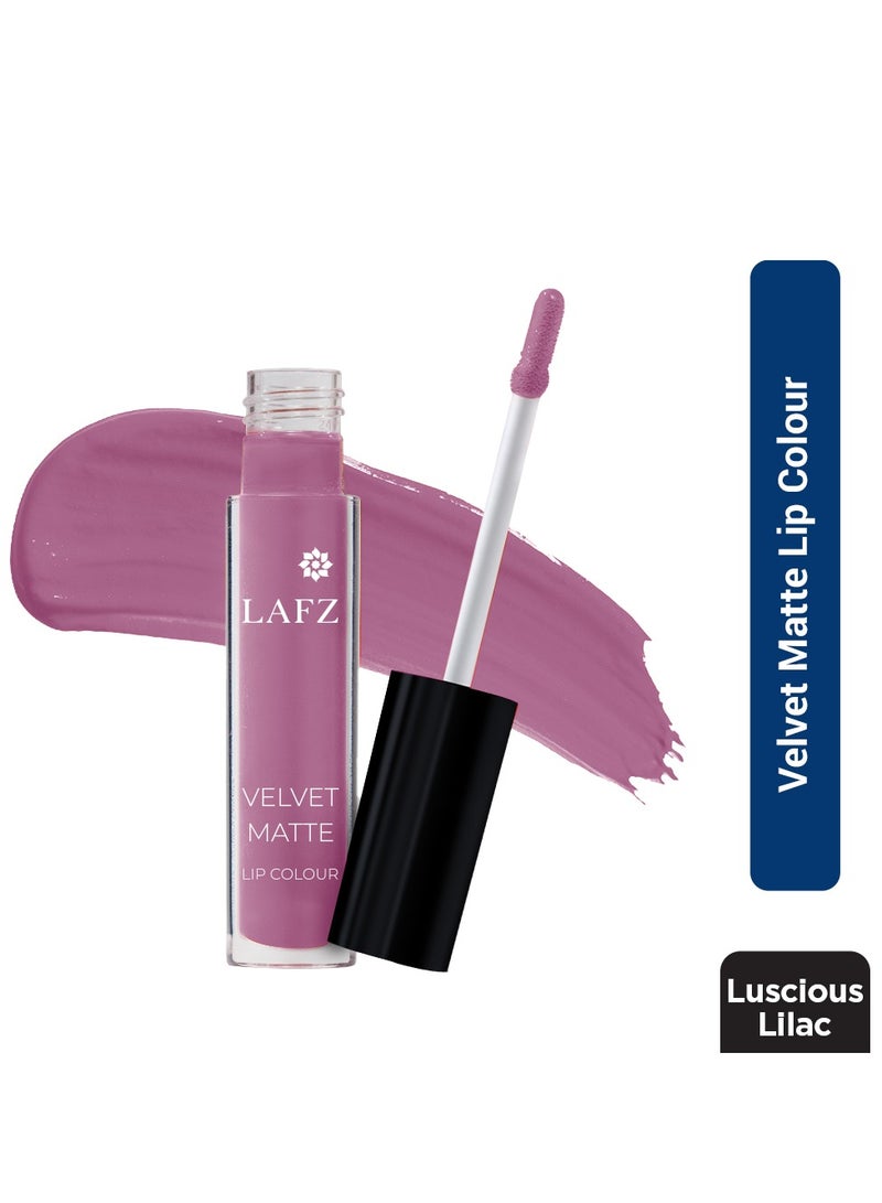 LAFZ Lafz Transfer Proof & Smudge Proof Velvet Matte Lip Colour - Full Coverage, Up To 12 Hours Stay, Halal & Vegan, 5.5 ml (Luscious Lilac) Luscious Lilac  - Image 2
